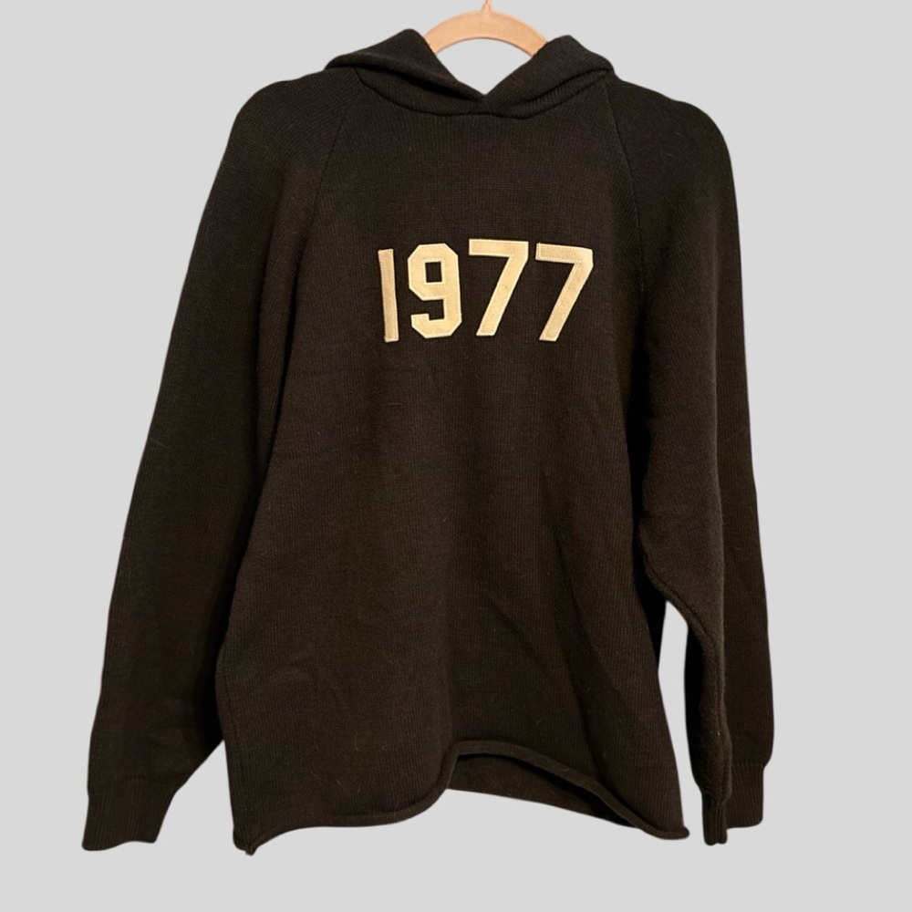 Fear of God ESSENTIALS 1977 Knit Hoodie — Dark Grey — Men’s XS (Unisex Fit)